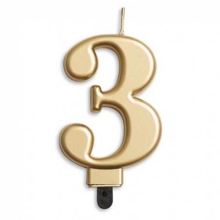 VELA CUMPLEAÑOS Nº 3 ORO