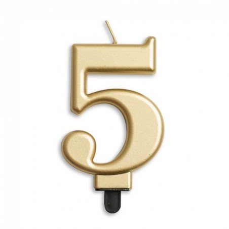 VELA CUMPLEAÑOS Nº 5 ORO