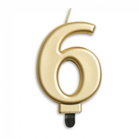VELA CUMPLEAÑOS Nº 6 ORO