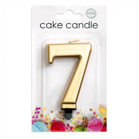 VELA CUMPLEAÑOS Nº 7 ORO