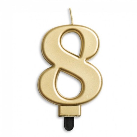 VELA CUMPLEAÑOS Nº 8 ORO