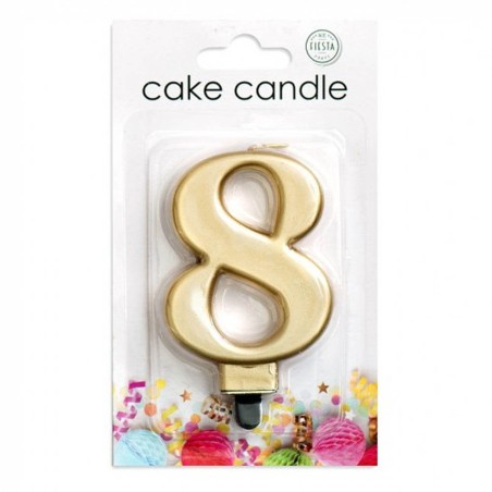 VELA CUMPLEAÑOS Nº 8 ORO