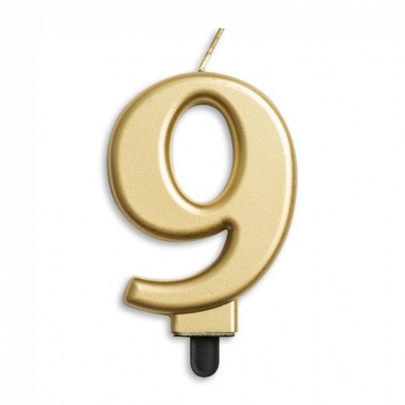 VELA CUMPLEAÑOS Nº 9 ORO
