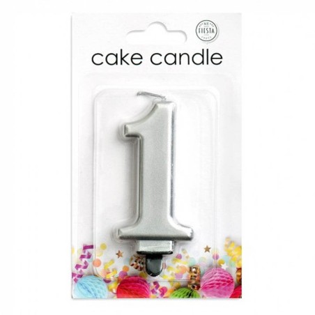 VELA CUMPLEAÑOS Nº 1 PLATA