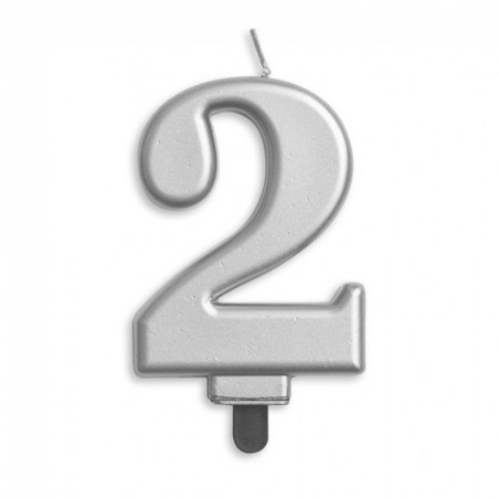 VELA CUMPLEAÑOS Nº 2 PLATA