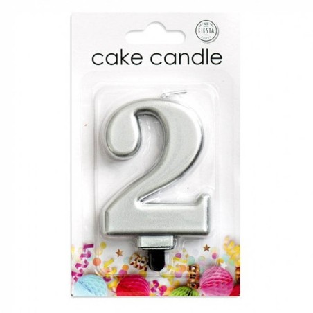 VELA CUMPLEAÑOS Nº 2 PLATA
