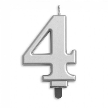 VELA CUMPLEAÑOS Nº 4 PLATA