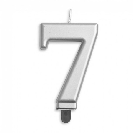 VELA CUMPLEAÑOS Nº 7 PLATA
