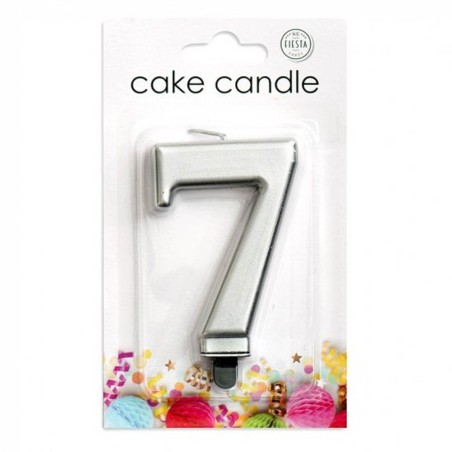 VELA CUMPLEAÑOS Nº 7 PLATA
