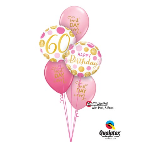 GLOBO CUMPLEAÑOS LUNARES ROSA 45CM 