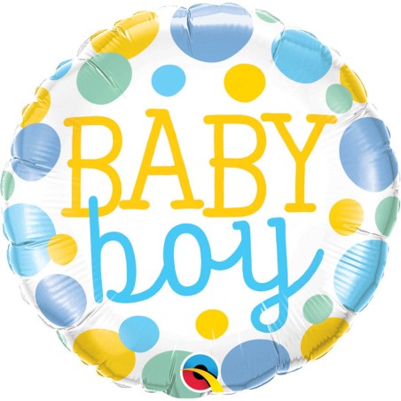 GLOBO BABY BOY LUNARES AMARILLO AZUL 45CM 