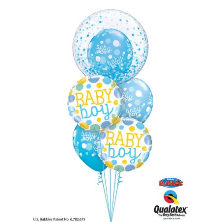 GLOBO BABY BOY LUNARES AMARILLO AZUL 45CM 