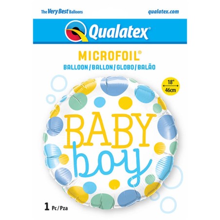 GLOBO BABY BOY LUNARES AMARILLO AZUL 45CM 
