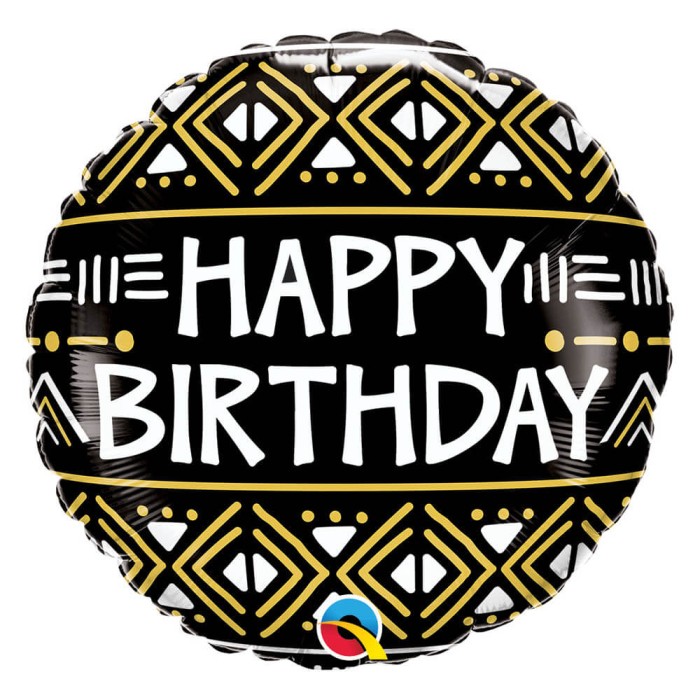 GLOBO CUMPLEAÑOS NEGRO BLANCO