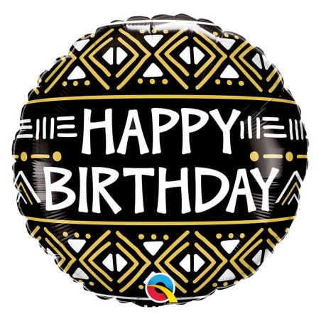 GLOBO CUMPLEAÑOS NEGRO BLANCO