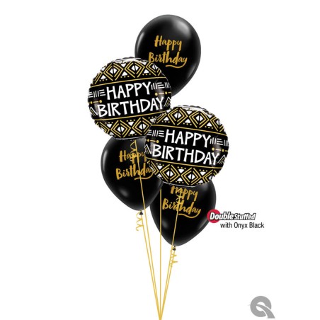 GLOBO CUMPLEAÑOS NEGRO BLANCO