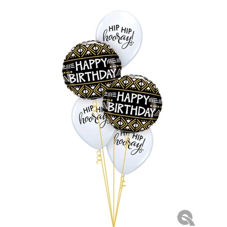 GLOBO CUMPLEAÑOS NEGRO BLANCO