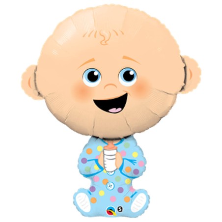 GLOBO BEBE NIÑO LUNARES 35CM 