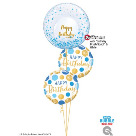 GLOBO CUMPLEAÑOS LUNARES AZUL ORO 45CM