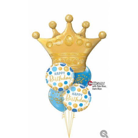 GLOBO CUMPLEAÑOS LUNARES AZUL ORO 45CM