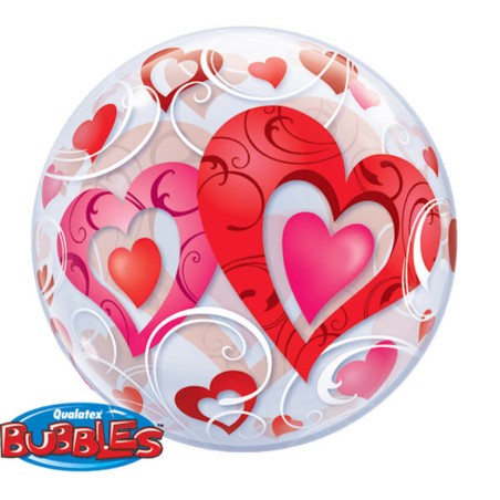 GLOBO BURBUJA - CORAZONES 55CM