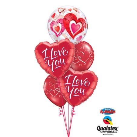 GLOBO BURBUJA - CORAZONES 55CM