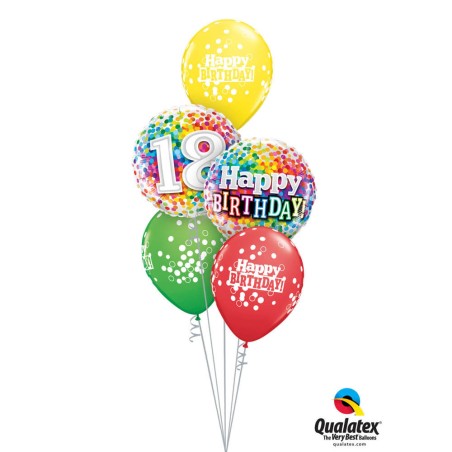 GLOBO 18 CONFETI COLORES 45CM 