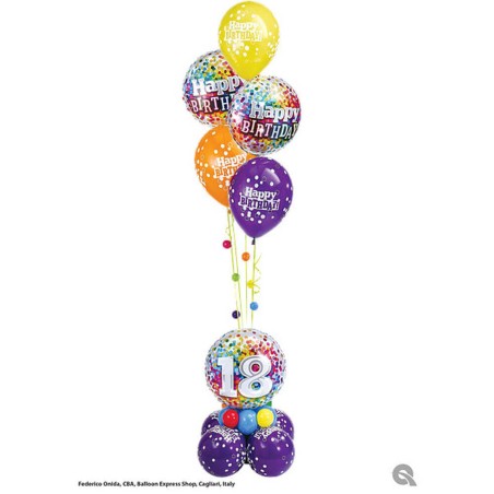 GLOBO 18 CONFETI COLORES 45CM 