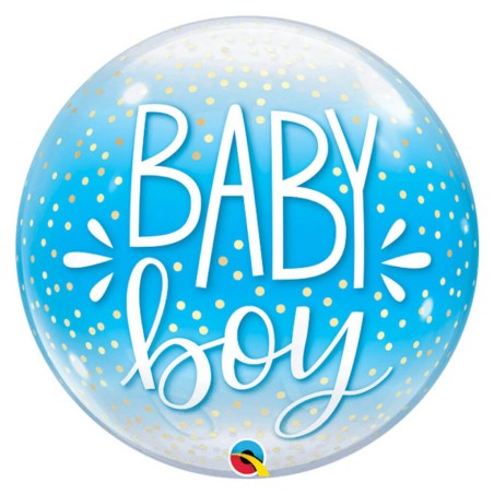 GLOBO BURBUJA BABY BOY TOPITOS 55CM