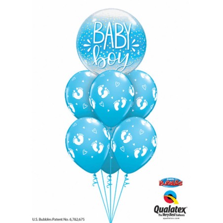 GLOBO BURBUJA BABY BOY TOPITOS 55CM