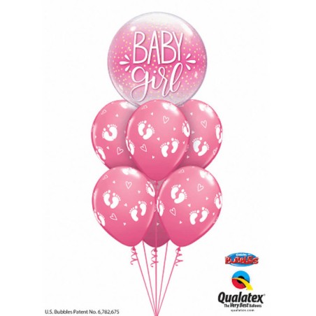 GLOBO BURBUJA BABY GIRL - TOPITOS 55CM