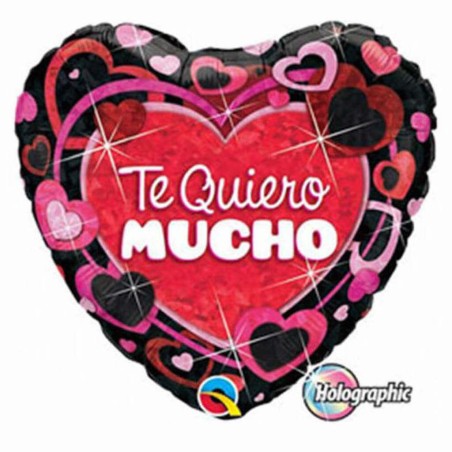 GLOBO CORAZÓN - TE QUIERO NEGRO ROSA 45CM