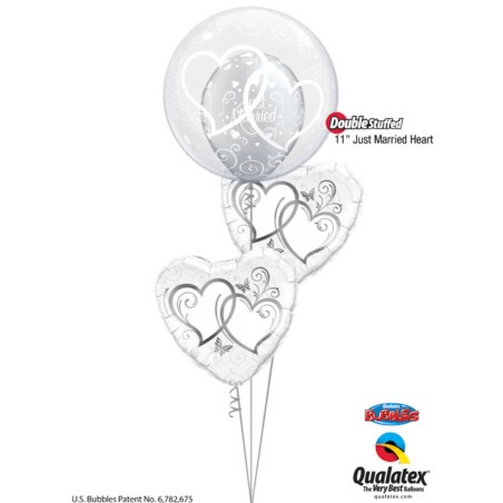 GLOBO BURBUJA CORAZONES 60CM
