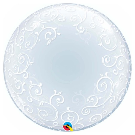 GLOBO BURBUJA BLANCO FILIGRANA 60CMM 