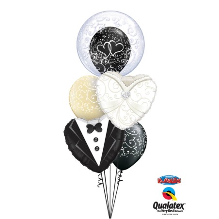 GLOBO BURBUJA BLANCO FILIGRANA 60CMM 