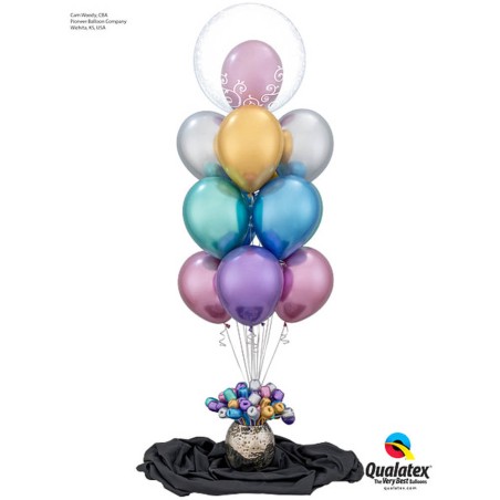 GLOBO BURBUJA BLANCO FILIGRANA 60CMM 