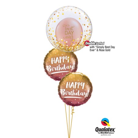 GLOBO BURBUJA ORO CONFETI 60CM