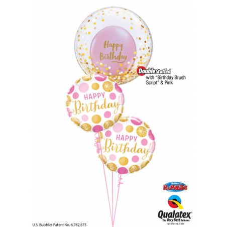 GLOBO BURBUJA ORO CONFETI 60CM