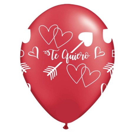 GLOBOS CORAZONES ROJO FLECHAS 5UND
