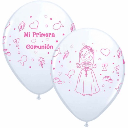 GLOBO COMUNIÓN NIÑA ROSA
