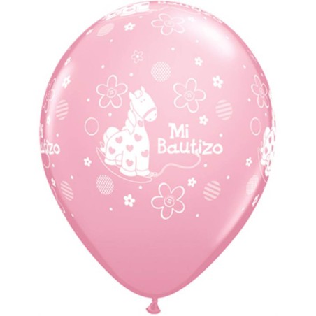 GLOBO BAUTIZO ROSA - PONY