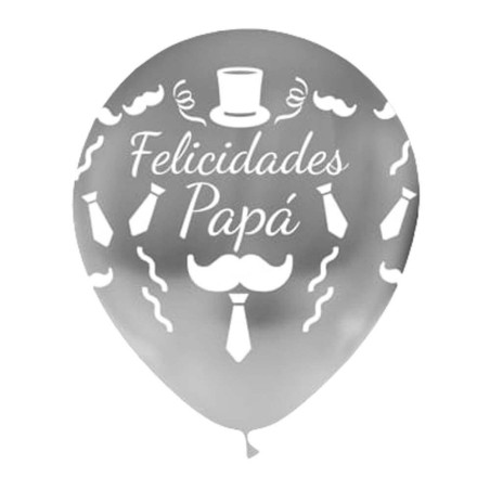GLOBO FELICIDADES PAPÁ - ORO/PLATA