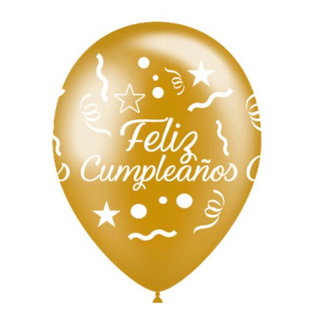 GLOBO FELIZ CUMPLEAÑOS - ORO