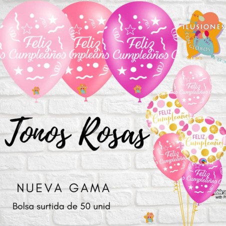GLOBO FELIZ CUMPLEAÑOS - ROSA
