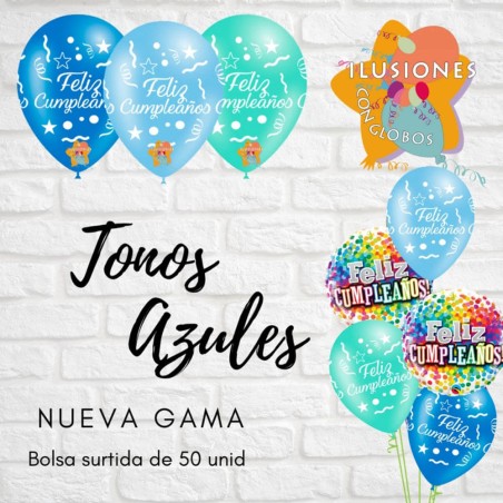 GLOBO FELIZ CUMPLEAÑOS - AZUL