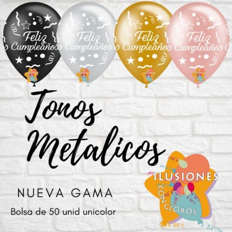 GLOBO FELIZ CUMPLEAÑOS - PLATA