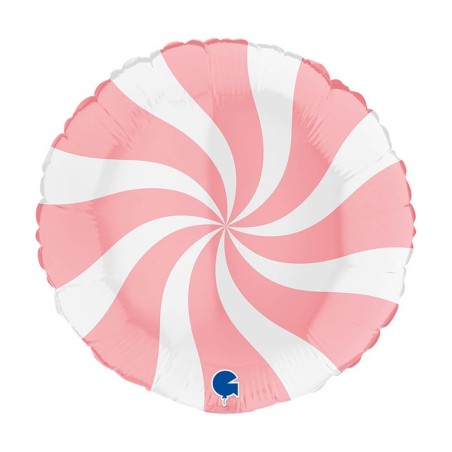 GLOBO ESPIRAL ROSA BLANCO 46CM