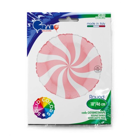 GLOBO ESPIRAL ROSA BLANCO 46CM