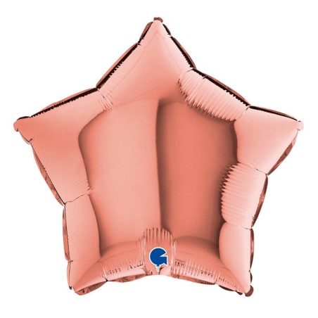 GLOBO ROSA ORO ESTRELLA 46CM 