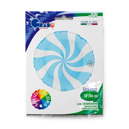 GLOBO ESPIRAL BLANCO AZUL 46CM
